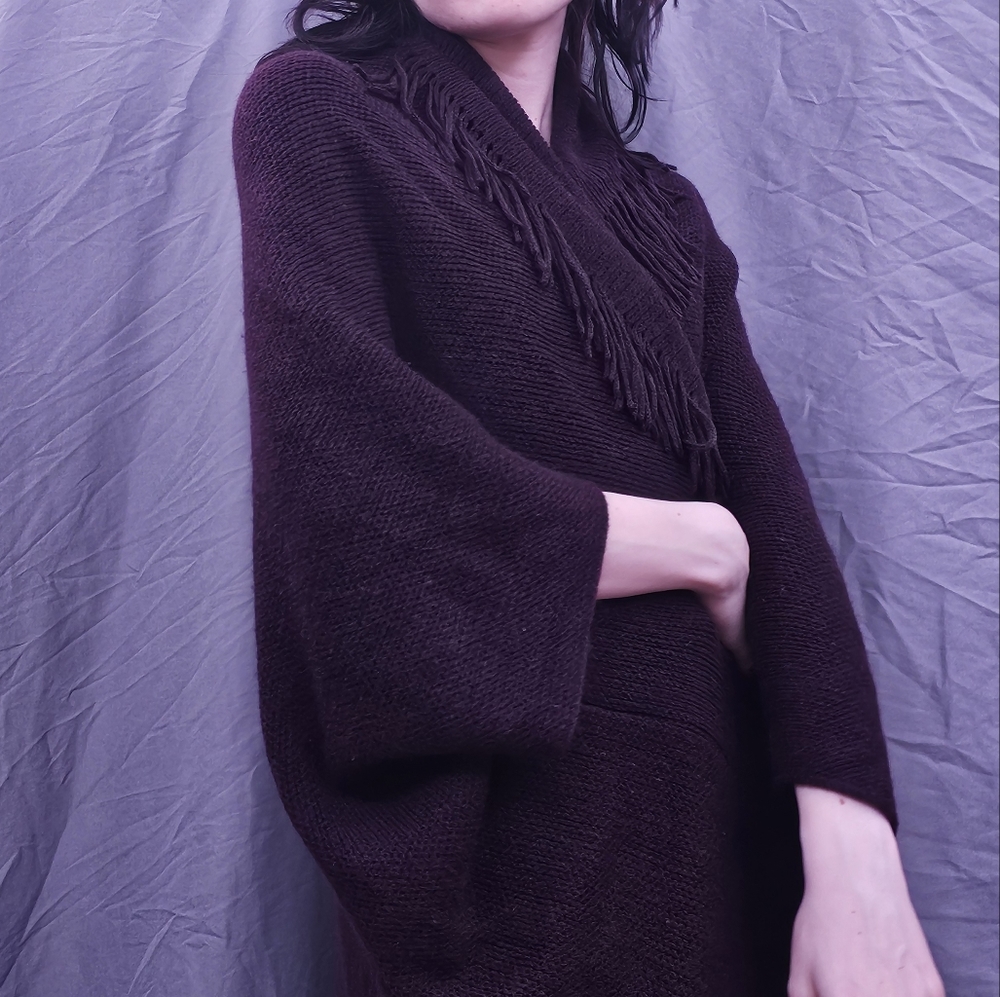 One Size knit purple cardigan wrap